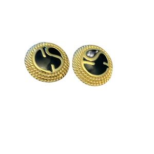 St John Signed Designor Clip Earrings